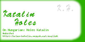 katalin holes business card